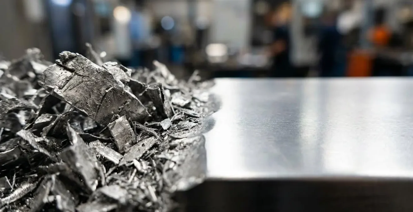 Gros plan macro sur des matériaux recyclés transformés