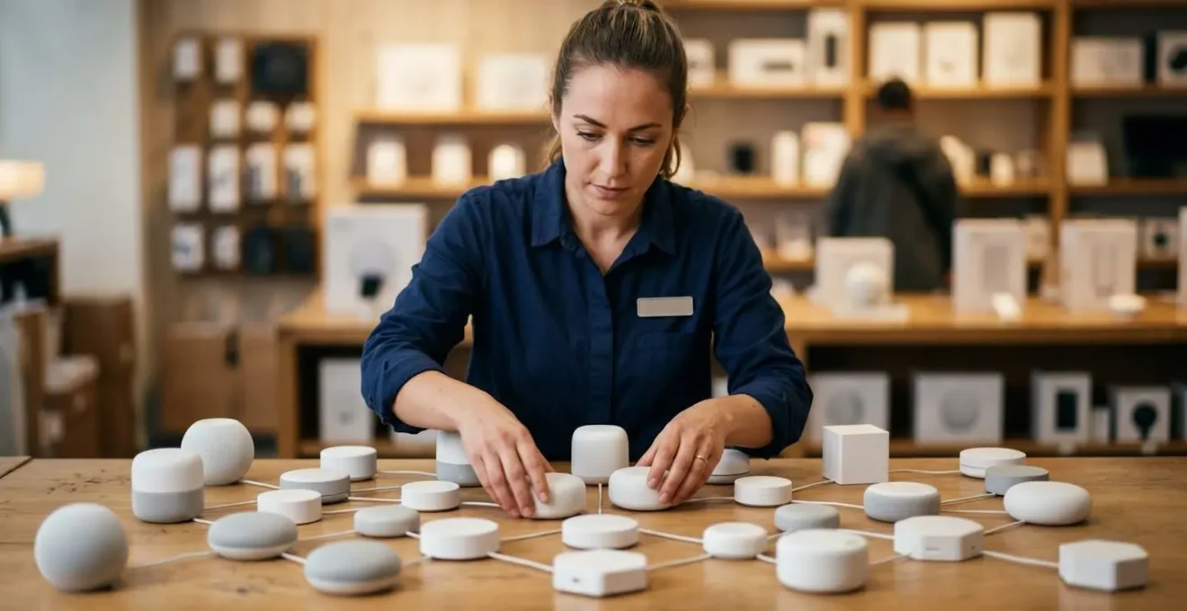 Schéma de compatibilité entre produits connectés pour formation vendeurs